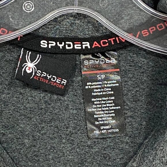 SPYDER 1/4 Zip Pullover Shirt Mens Small Grey Base Layer Quick Dry - Picture 7 of 13